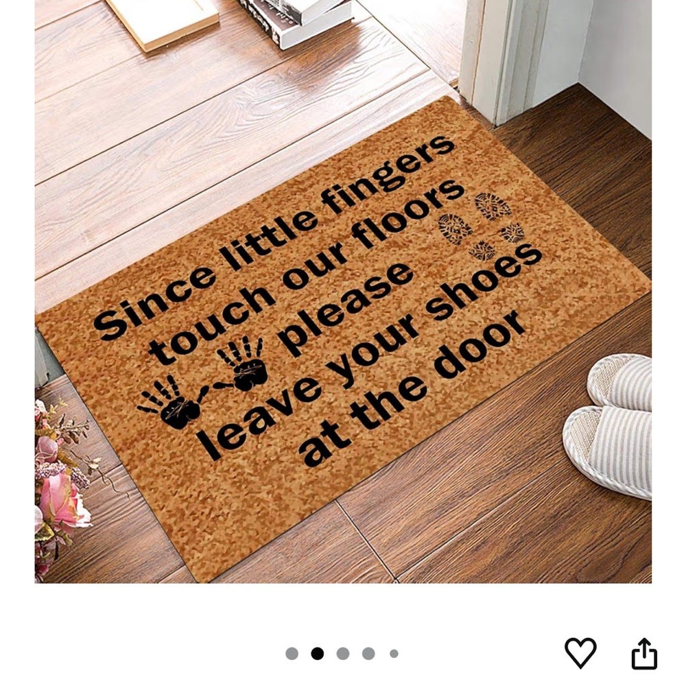 Non slip rubber door mat for front door, kitchen door. Please take shoes off